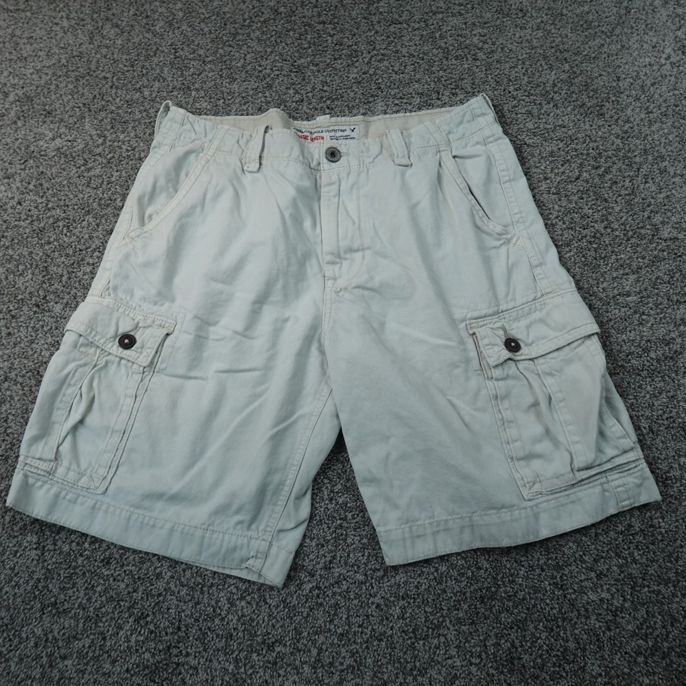 VTG American Eagle Shorts Mens 36 Beige Cargo Military Hiking Utility AE3 Y2K